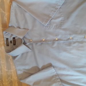 Arrow short sleeve shirt 17.5 blue/gray